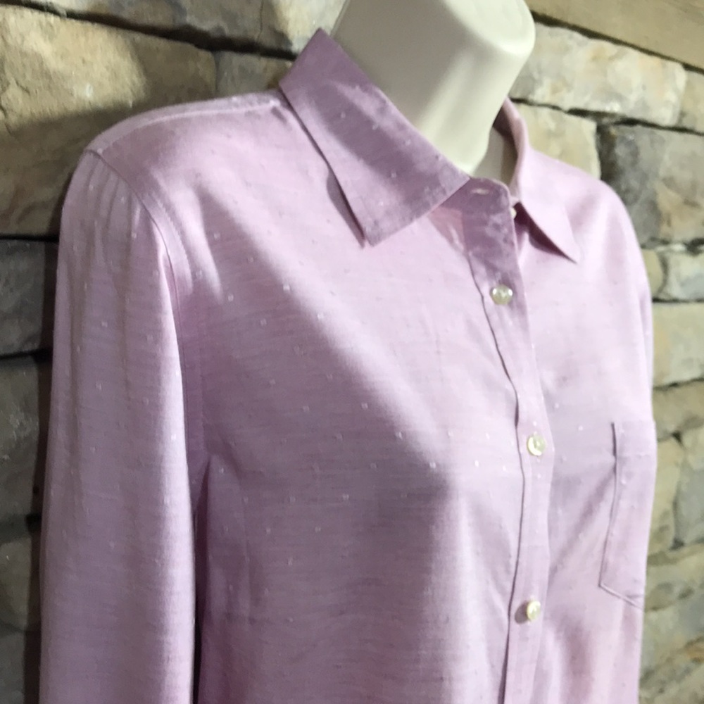 Talbots Pink and White Button-down Shirt